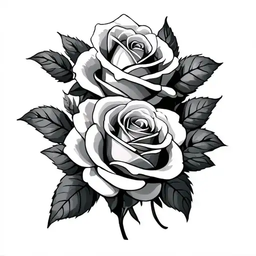 M With Roses Behind It From Top Right