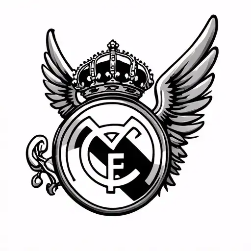 Real Madrid Crest Heraldry Crown Wings