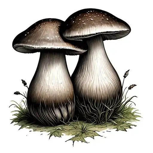 2 Boletus Together Symbolizing 2 Parents Died
