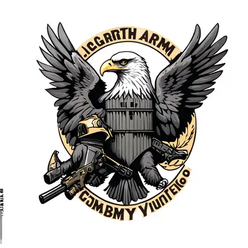 Us Army Eagle With A Us Army Combat Engineer Castle