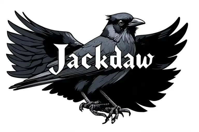 Tattoo With The Word Jackdaw