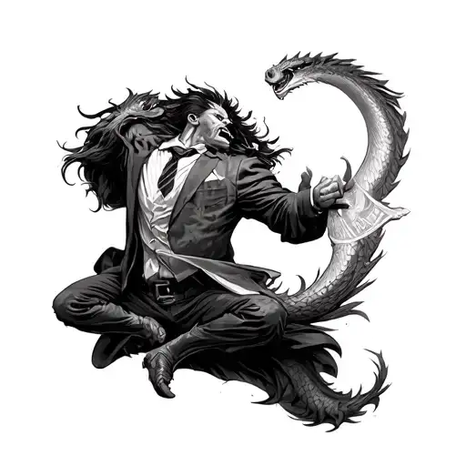 Accountant Battling A Fierce Mythical