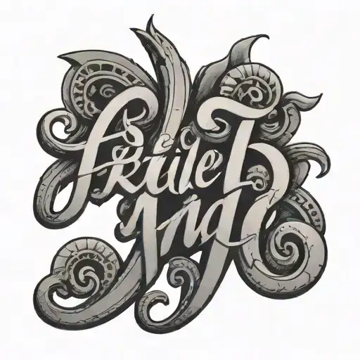 Old Chicano Font Of The Word 'Ariella'