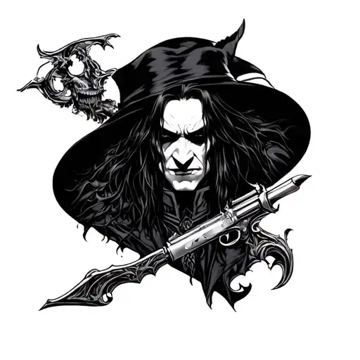 Alucard Hellsing Tattoo On The Forearm