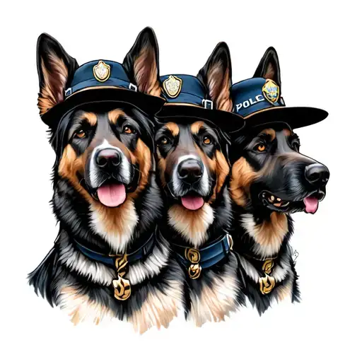 Police Dog Three Amigos