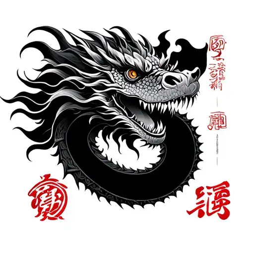 Year Of The Dragon Chinese Dotwork