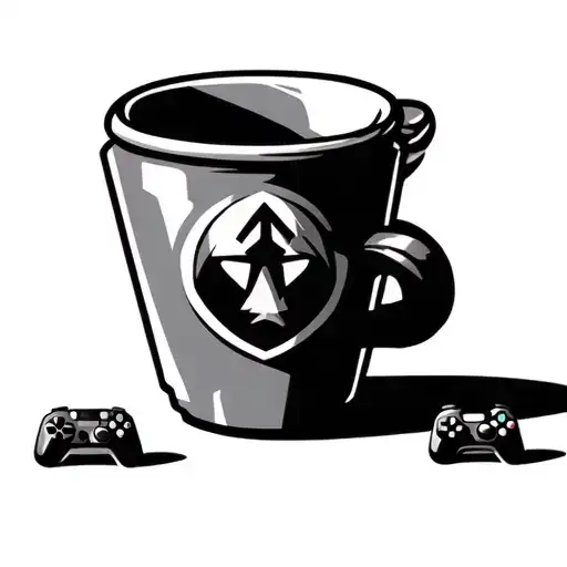 Video Game Logos Leaning On The Cup