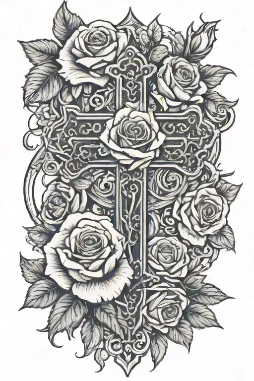 Cross With Roses