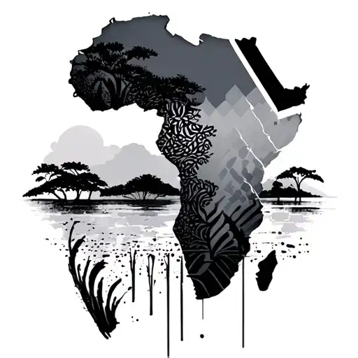 Africa Minimalist Tattoo Design
