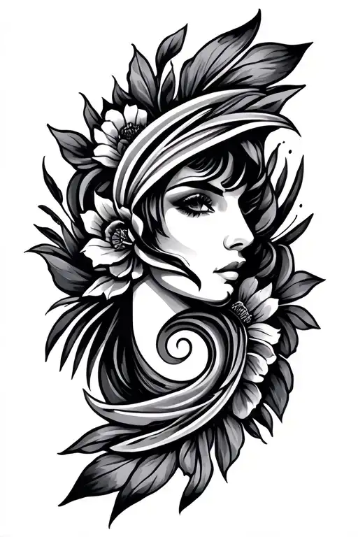 Art Deco Shoulder Tattoo Design
