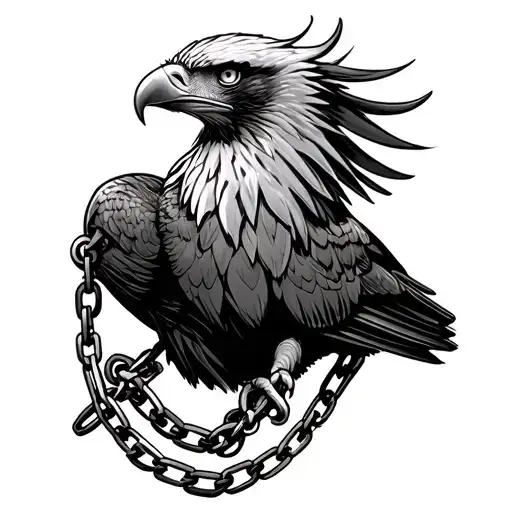 Eagle Carrying A Chain
