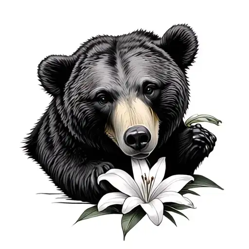 Bear And Lilies