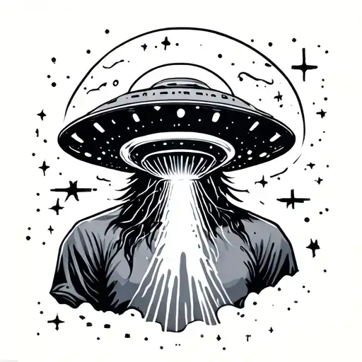 Body Being Beamed Up By A Ufo