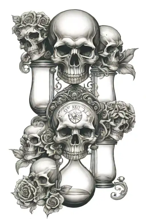 Skulls Hour Glass