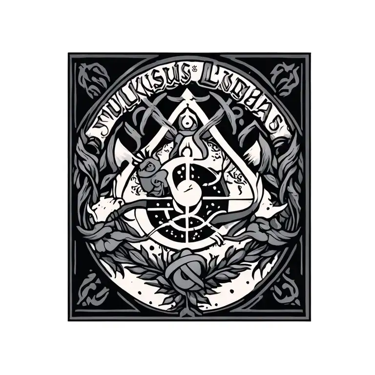 Fine Line Tattoo Of Lithuanian Heritage With The Name Bulksas And Symbols Of Trys