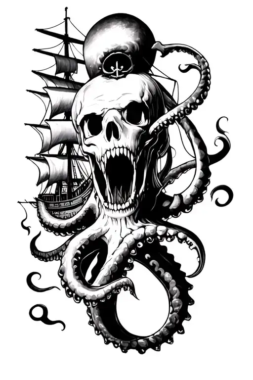Kraken Attacking Pirate Ship