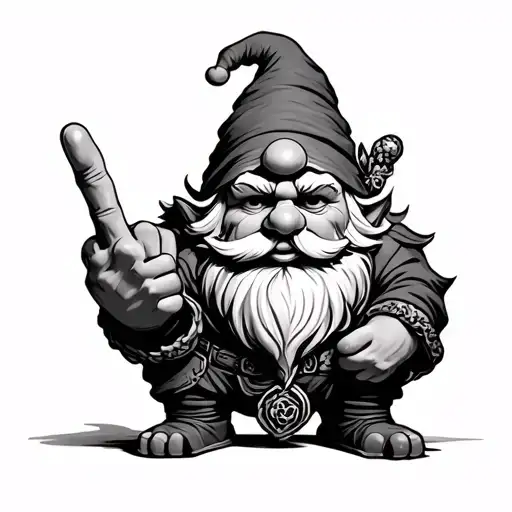 Gnome With Middle Finger