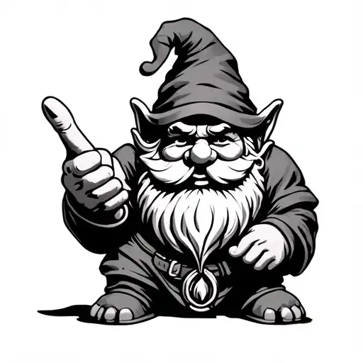 Gnome With Flipping Middle Finger