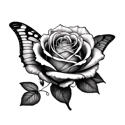 Rose And Butterfly