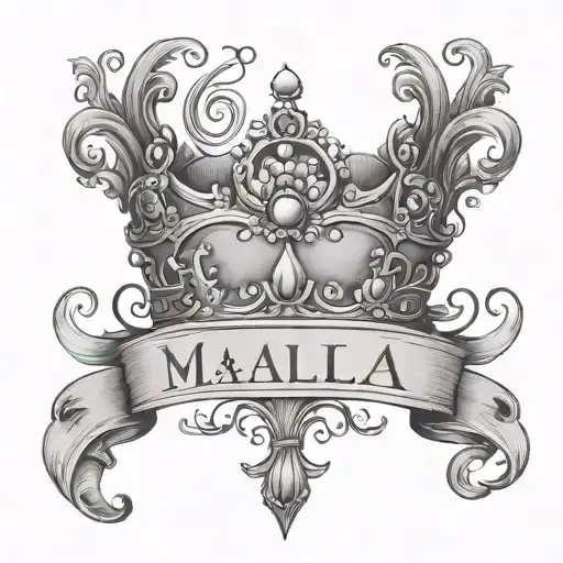 Princess Crown On Top Of The Script Name Malia