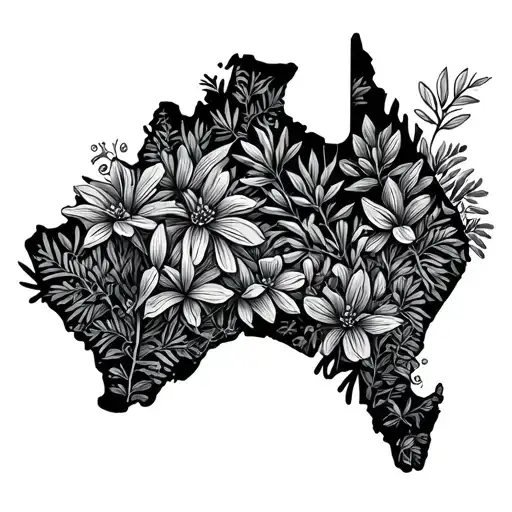 Map Of Tasmania Outline In Tasmanian Flora