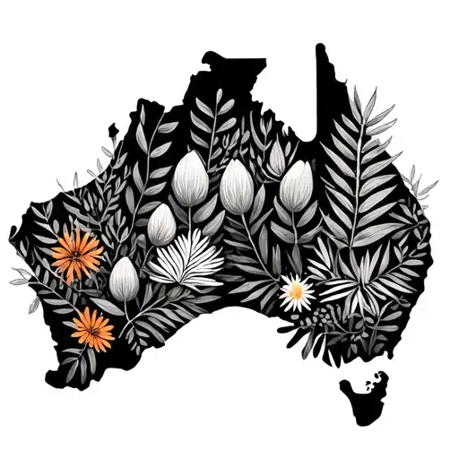 Map Of Tasmania Outline In Tasmanian Flora