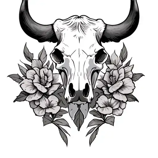 Country Cow Skull Girly
