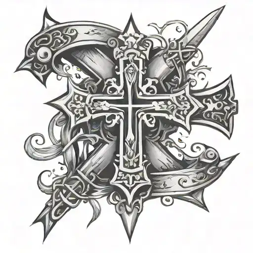 Nail Cross With Thorn Arm Band