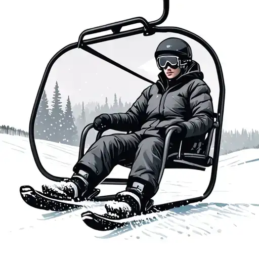 Ski Chairlift Snow