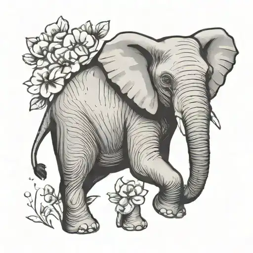 Adoption Date With Elephant Tattoo Simple And Small