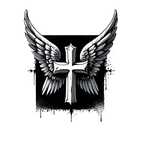 Square Cross With Wings