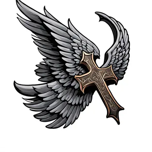 Standard Cross With Wings
