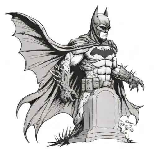 Batman Standing At Headstone