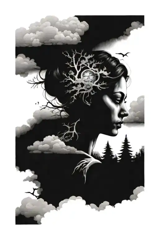 Mother Nature Watching Over The Forest For The Clouds