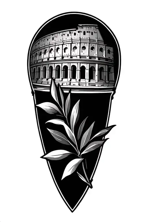 Coliseum With Olive Branch Integrated For Italian Heritage