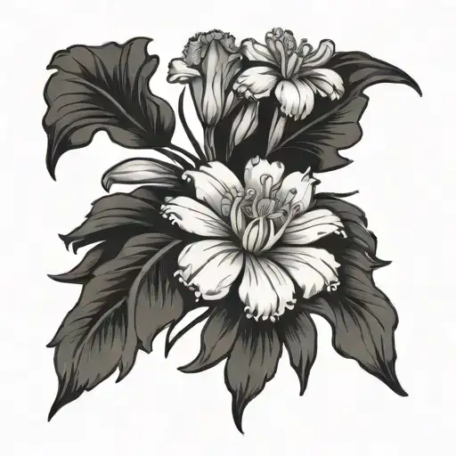 Carnation And Snowdrop Flower