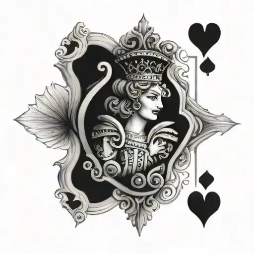 Queen Of Hearts Tattoo On Wrist Tattoo With Playing Card Design