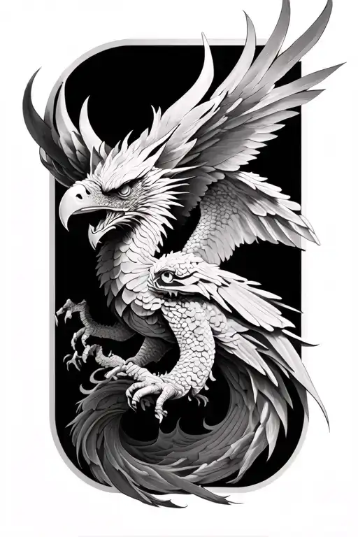 Dragon And Eagle 3D Full Sleeve