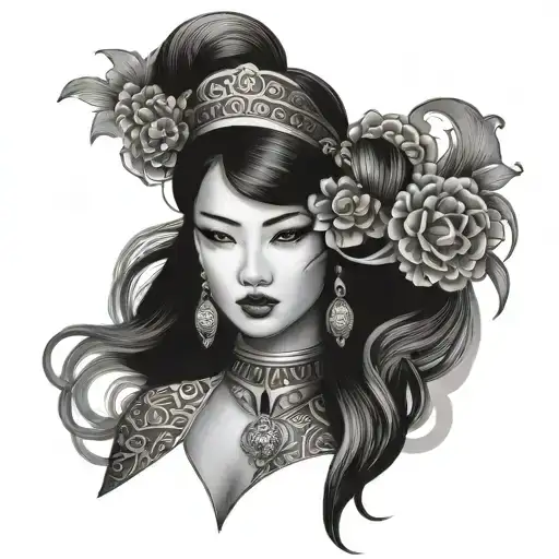 Oriental Woman Wearing Jewelry