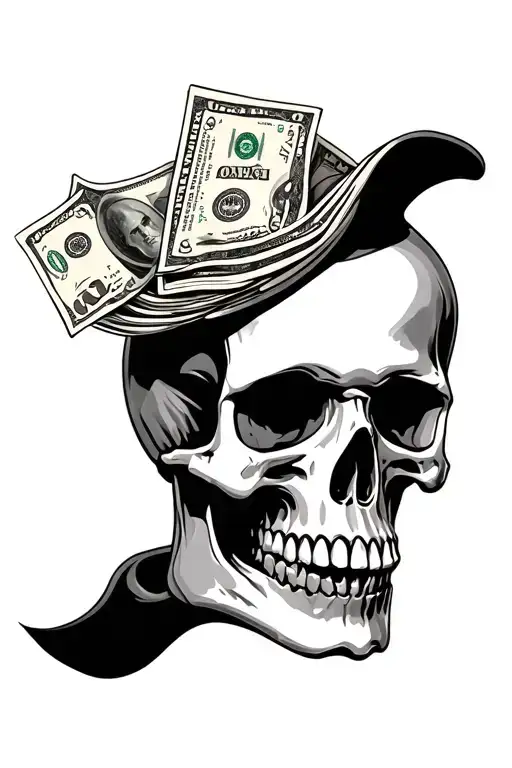 Skull With Money