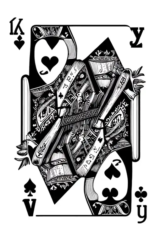 Fanned Jack Queen King Ace Card