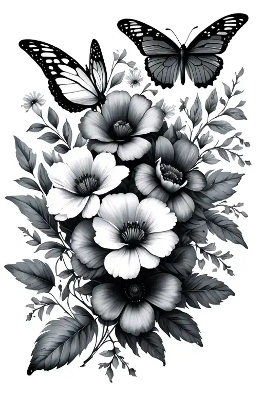 Flowers And Butterflies