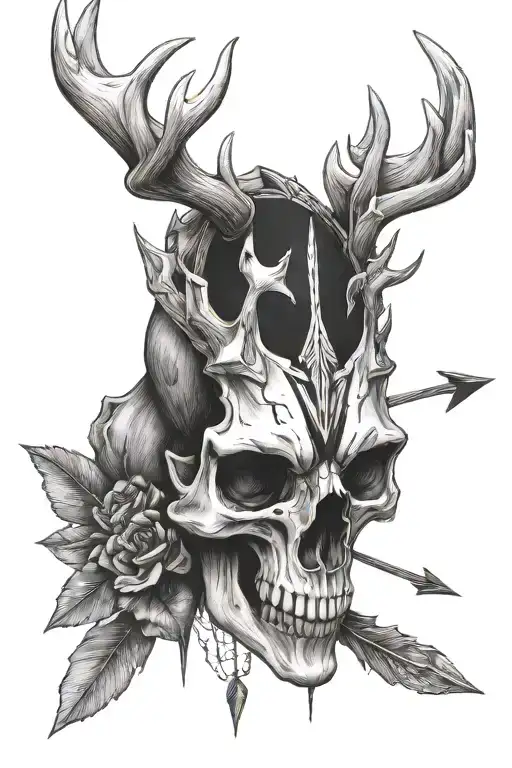 Deer Skull With Arrow