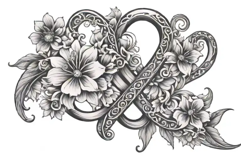 Infinity Symbol Interwined Unconditional Love With Flowers