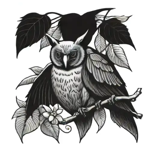 Fruit Bats With Mangoes And Mago Leaves