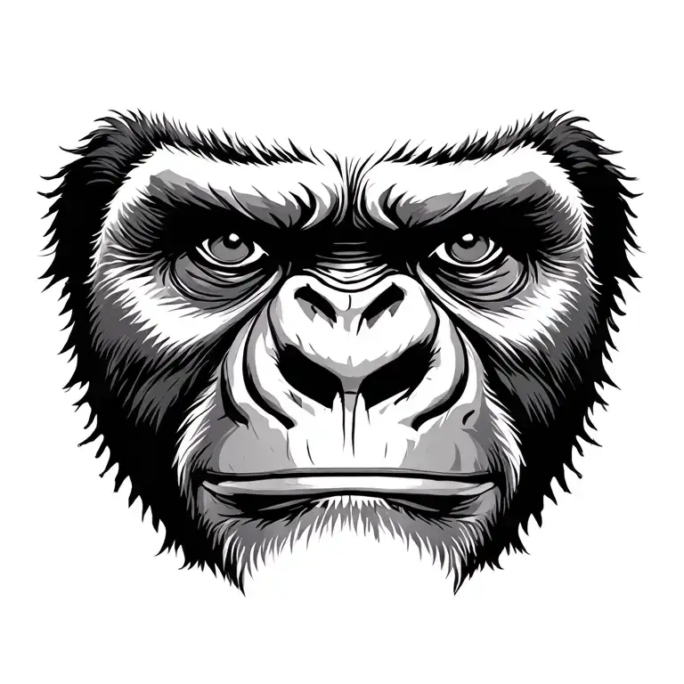 Gorilla Face Possessed Dark And Horrific