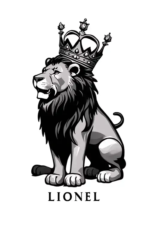 A Lion With A Crown And The Name Lionel In It