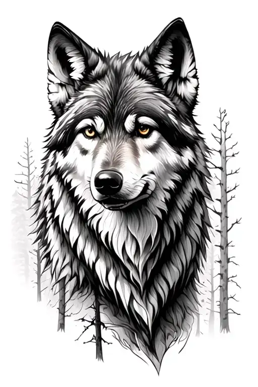 A Wolf In A Forest