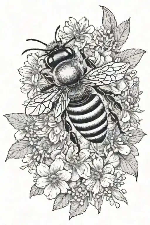 Honey Bee On Flowers Blooming