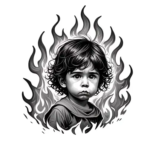 A Child Burning In A Fire